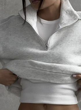 fallow Autumn/Winter 2024 fleece half-zip lapel hoodie woman