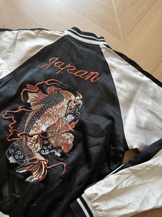 Vintage古着 横须贺刺绣棒球服夹克外套 两面穿夹克孤品一件