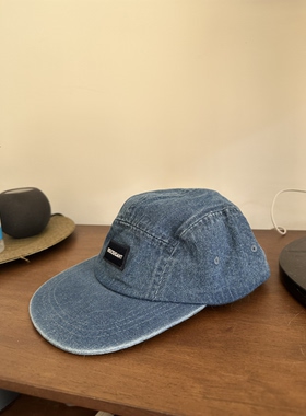 孤品复古日系工装水洗牛仔布五叶棒球帽 帽鸭舌帽棒球帽男女同款