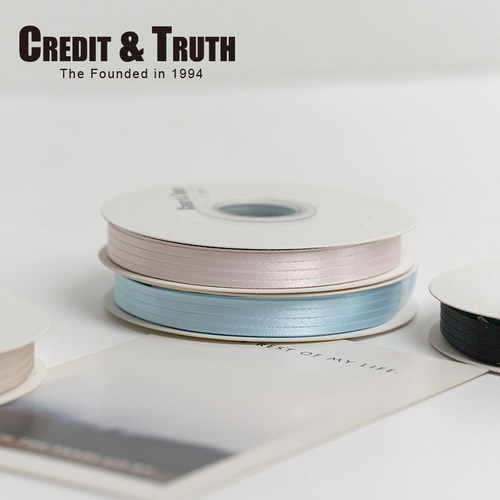 1厘米Credit&Truth条纹丝带5米