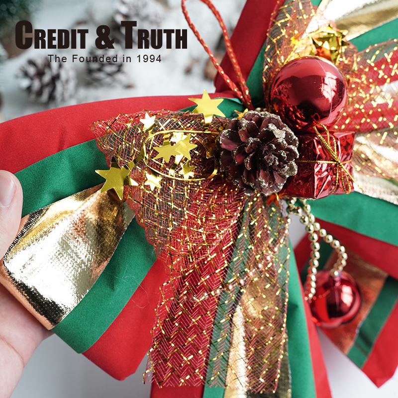 ct制带圣诞松果蝴蝶结装饰圣诞