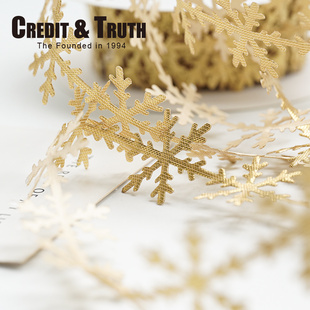 2.5cm压片雪花造型圣诞节雪花装 饰场景灯串diy材料丝带烘焙包装