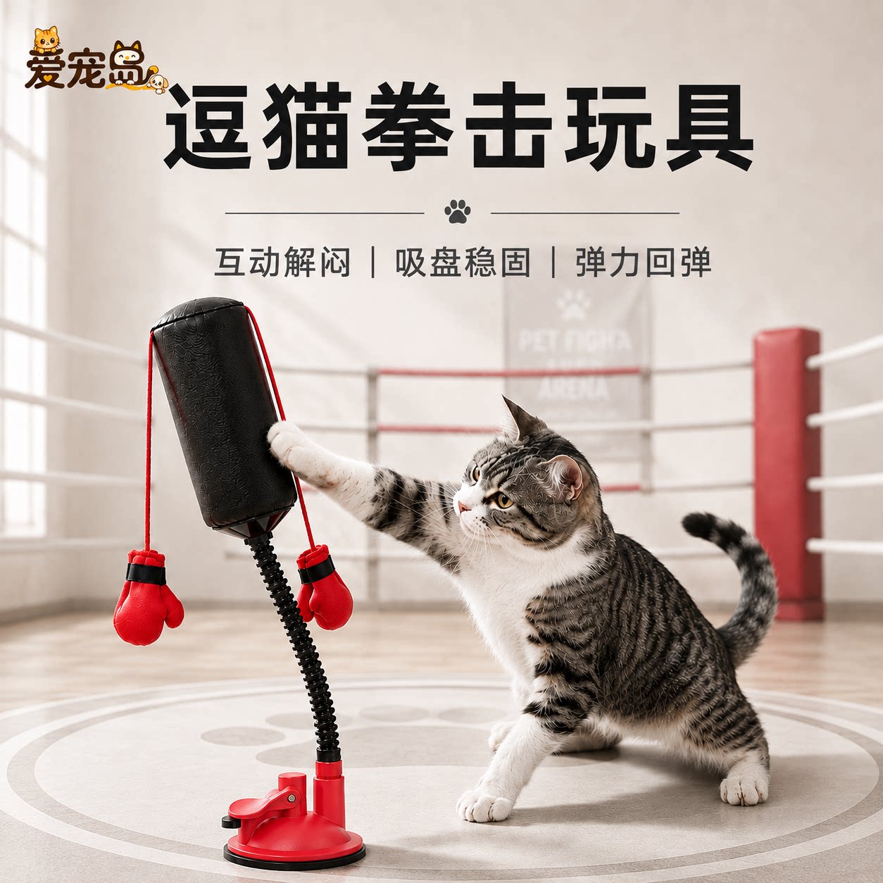猫咪拳击沙袋吸盘立柱自嗨玩具