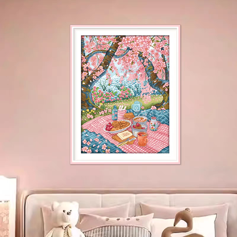 ks十字绣2024年新款客厅卧室餐厅玫瑰挂画春暖花开自己绣刺绣手工