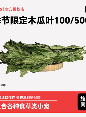 新鲜烘干木瓜叶兔子龙猫荷兰猪调节肠胃烘烤木瓜树叶干草