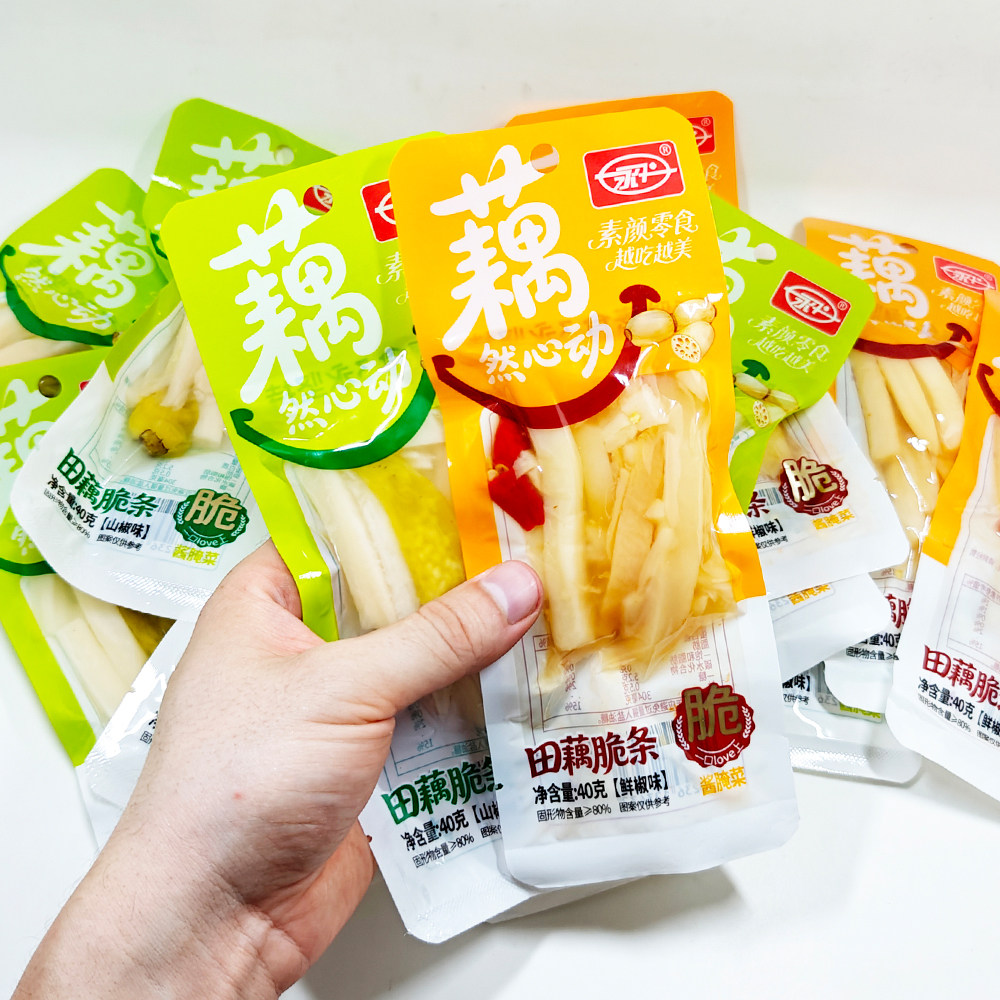 【田藕脆条】鲜椒山椒美味零食永一拉丝藕条泡椒味下饭零食休闲40