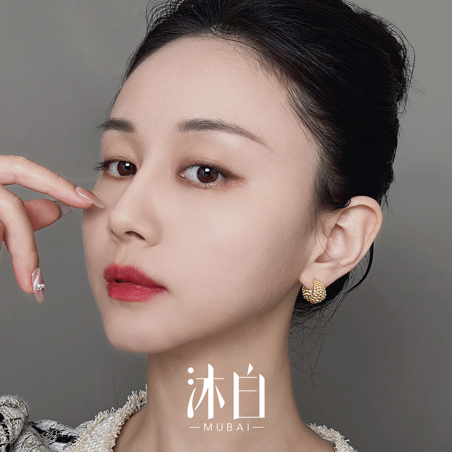 沐白MU金色秋冬高级感复古耳环女