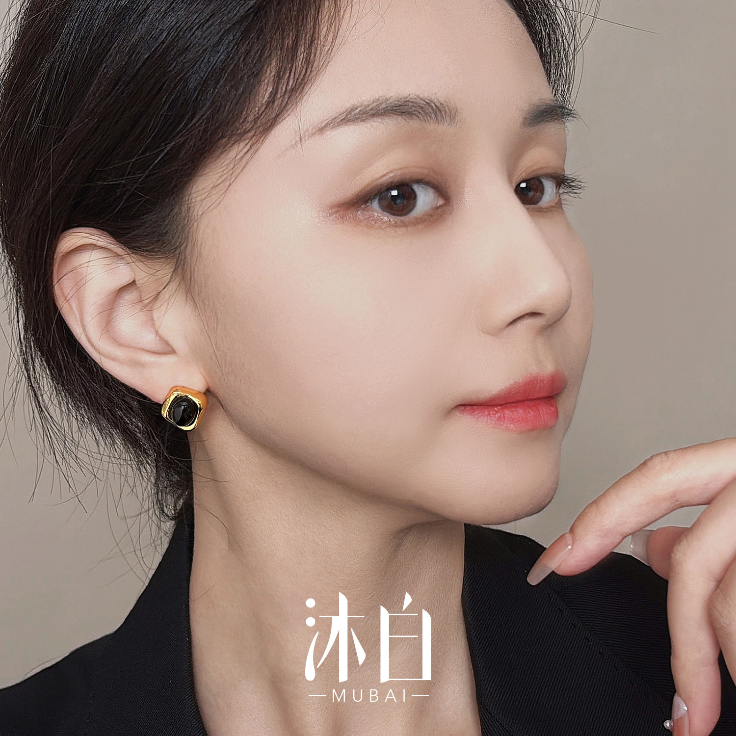 沐白MU黑玛瑙2026巨好看耳钉耳饰新款复古轻奢高级感好看纯银耳环,饰品/流行首饰/时尚饰品新,耳钉,淘宝优惠券,粉丝福利购,淘宝优惠卷