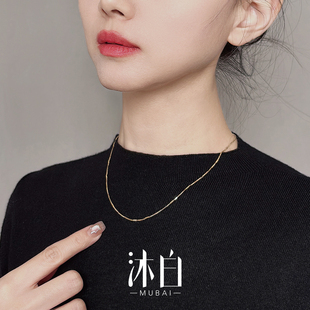 沐白MU轻奢高级感小众秋冬女款925纯银配饰毛衣链小挂件项链银饰