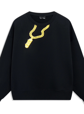 李宁xPhil Hackett联名系列男子纯棉运动休闲宽松套头卫衣AWDT229