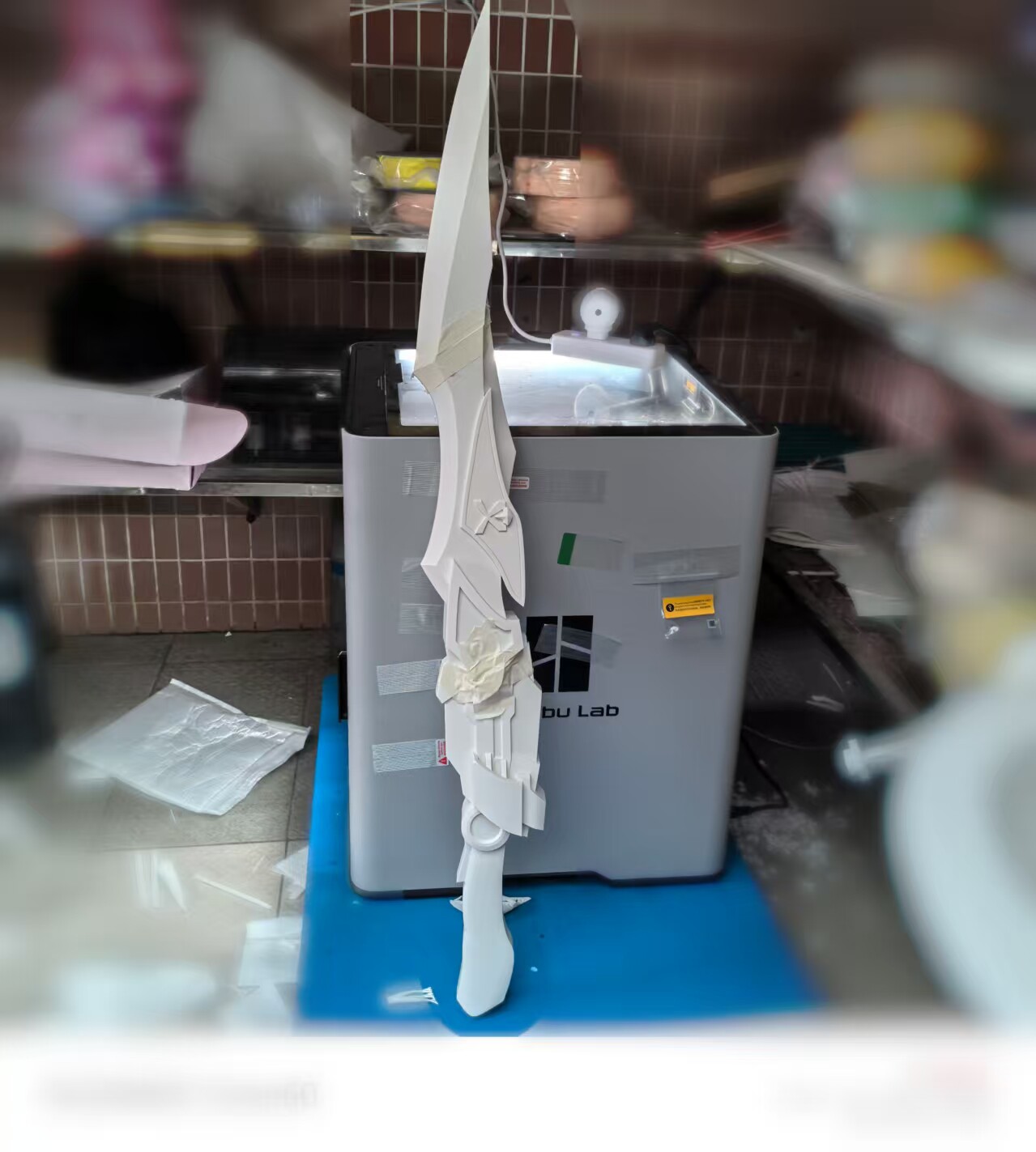 铠甲勇士飞影铠甲武器 极影刀白模素材cosplay皮套道具高精度打印