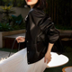 2025春季 新款 黑色原创宽松时尚 机车大码 气质显瘦简约纯色女装 外套
