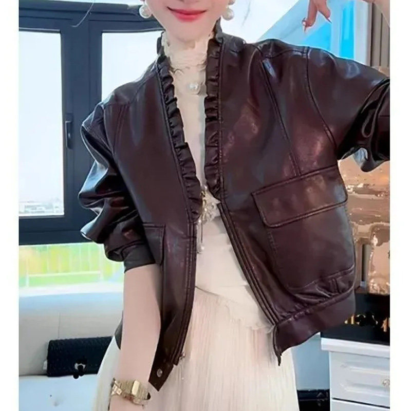 2025年新款韩版皮衣百搭短外套