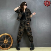 套装 欧洲站2025春季 哈伦迷彩裤 潮酷洋气迷彩外套搭个性 女 新款