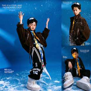 2026影楼大童拍摄服装儿童摄影服饰新款潮酷男孩潮童嘻哈拍照衣服