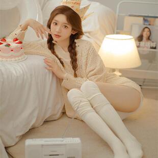 儿童新年主题摄影服装新款3-10岁女童毛衣套装影楼拍照道具写真照