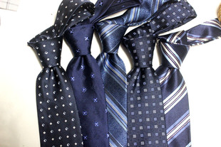 桑蚕丝藏青藏蓝系列领带真丝出口原单提花男正装商务手打领带工装