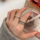 小众设计冷淡风开口食指戒 交叉缠绕复古多层戒指女ins2025年新款