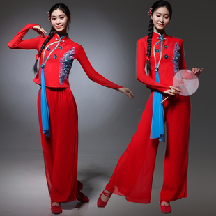 2025新款古典舞女飘逸中国风现代舞中老年秧歌舞蹈服装女胶州秧歌