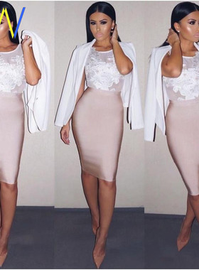 Nude ladies 2020 Bodycon Pencil Skirt Bandage Skirts Women