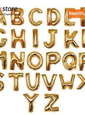 16A-Z Gold Alphabet Letters Balloons Foil Balloon Birthday