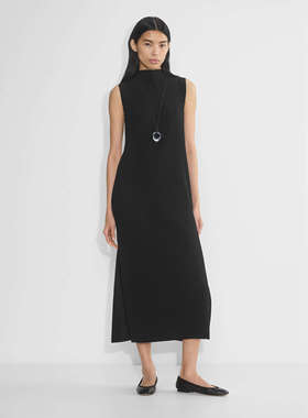 aritzia babaton显瘦新款上市优雅度假半高领百褶裙连衣裙115453