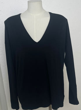 BABATON 长袖V领宽松上衣 60190