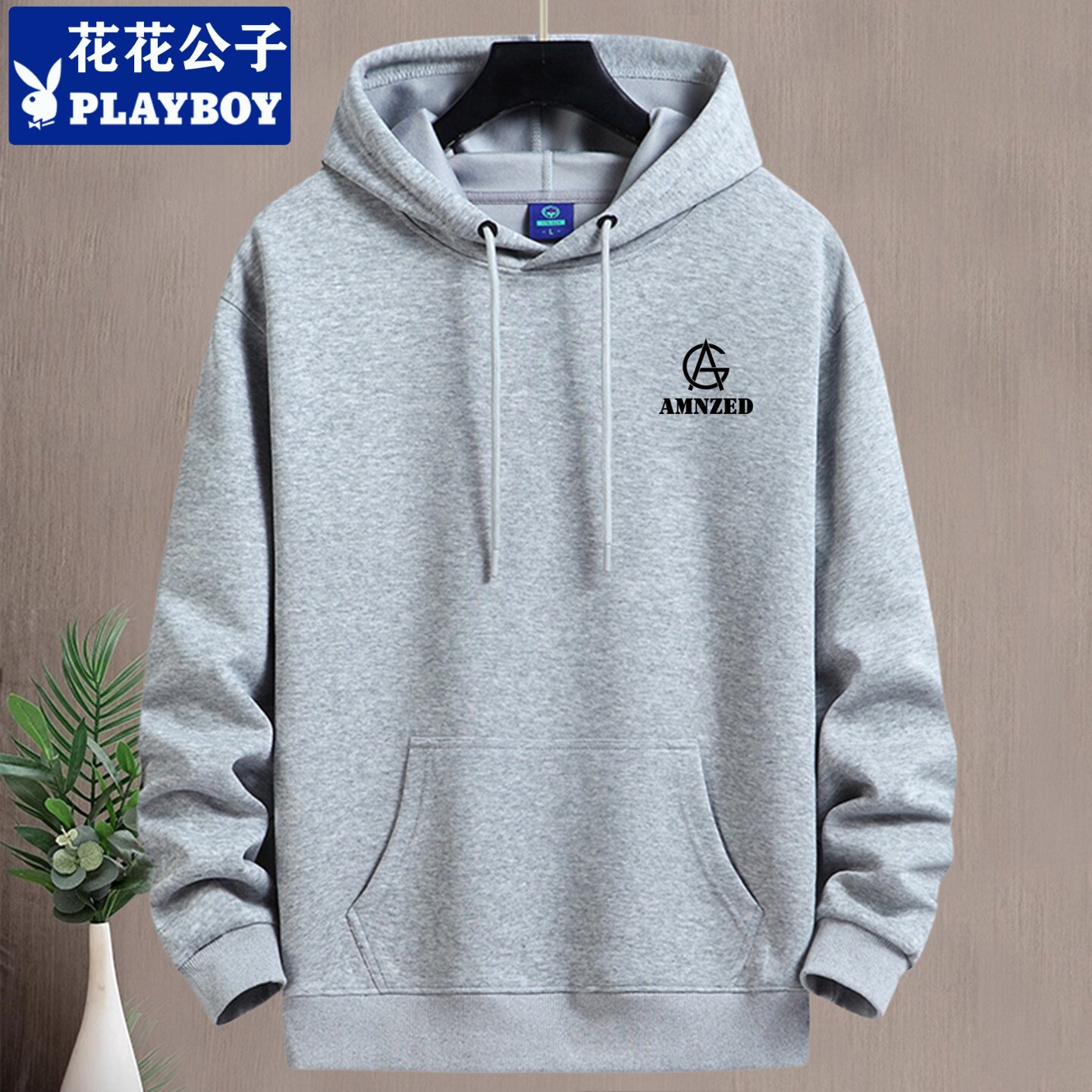 秋冬重磅加厚连帽卫衣男帽衫宽松
