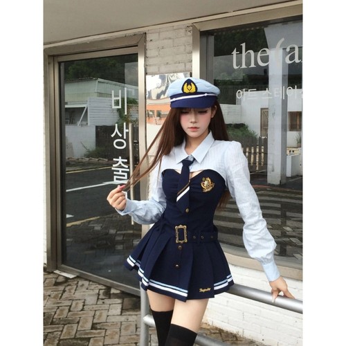 韩系学院风制服兔警官jk裙子套装