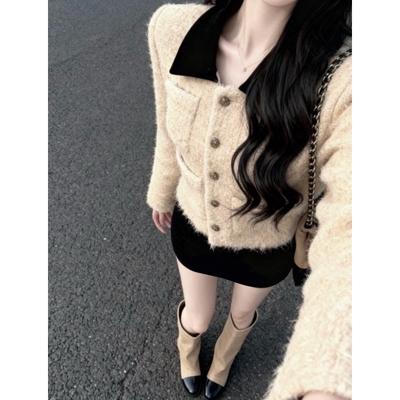 富家千金名媛风羊羔毛套装