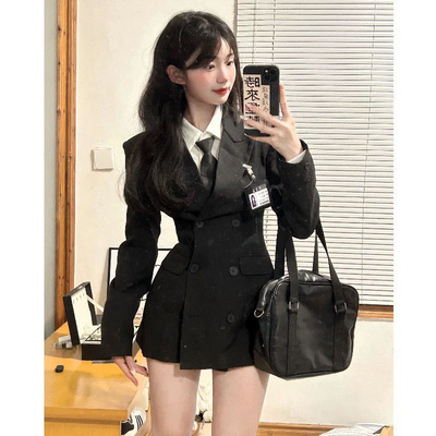 秋冬西装套装学院风美式一整套