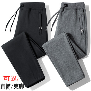 加绒加厚直筒羊羔绒裤 纯棉运动裤 休闲长裤 宽松大码 子 男春秋冬季