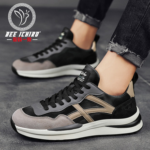 百搭运动潮棉鞋 休闲复古老爹真皮阿甘皮鞋 冬季 蜜蜂一狼旗舰店男鞋