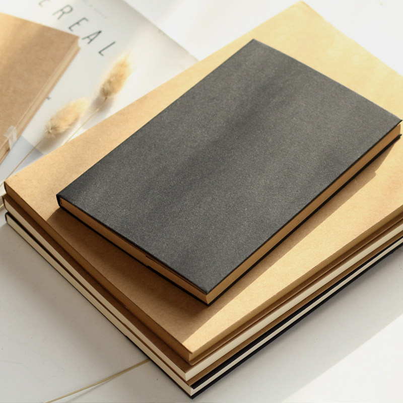 复古白内页记事本a4牛皮纸本子超厚空白绘画本32k素描本16k速写本