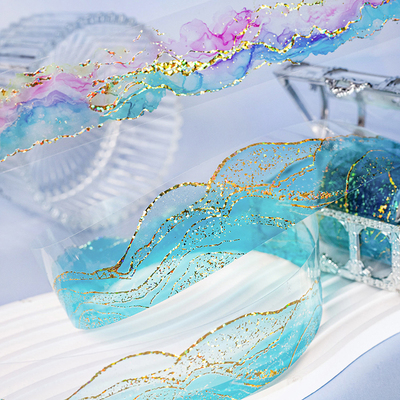 色彩乐园水彩晕染烫金PET胶带