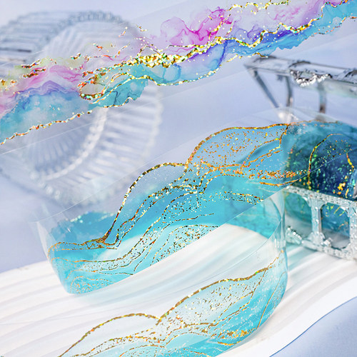 色彩乐园水彩晕染烫金PET胶带