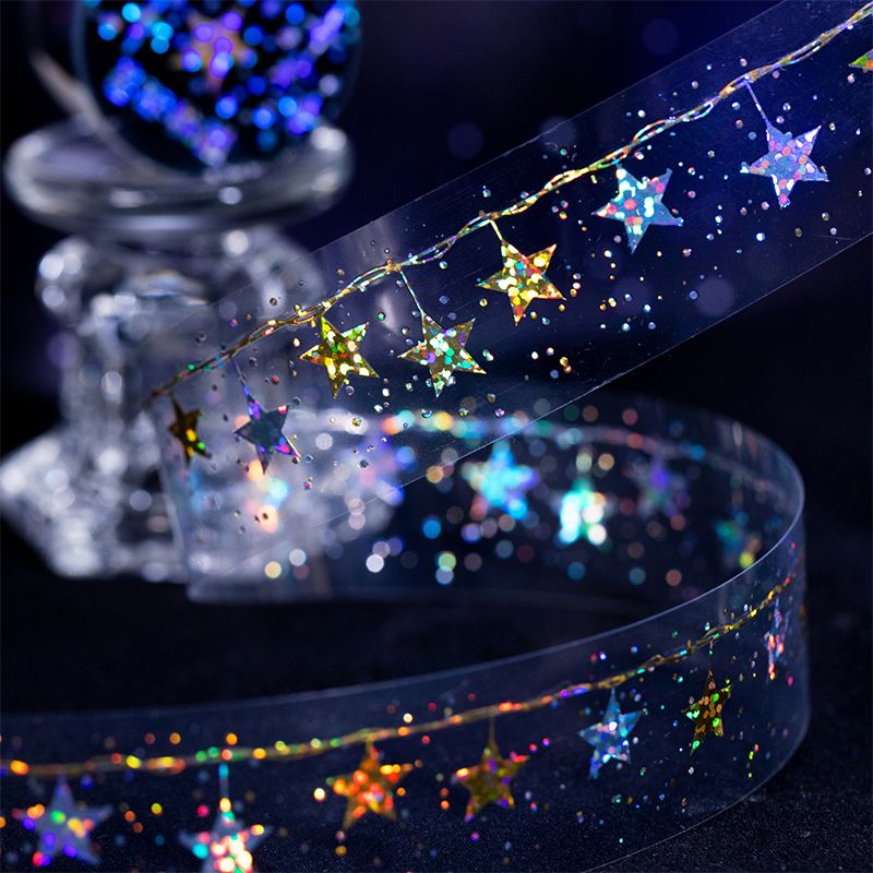 星耀夜空烫金PET胶带复古