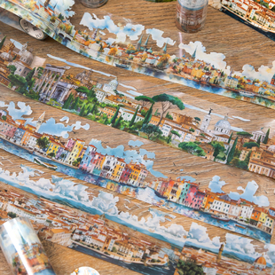 环欧旅行PET胶带复古文艺百搭手账拼贴装 饰diy素材贴纸治愈系贴画