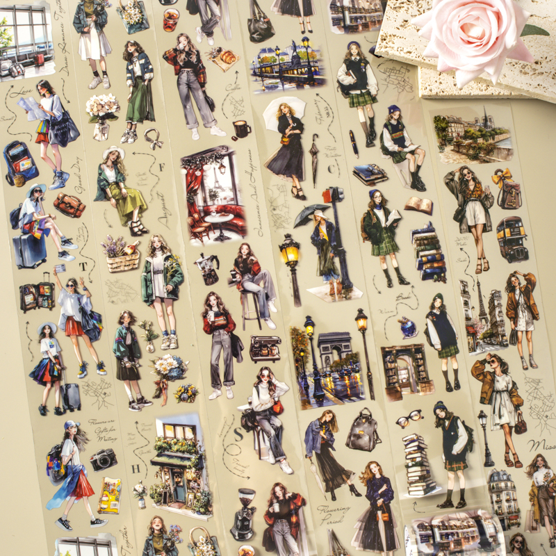 露娜的巴黎之旅旅行PET胶带