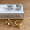 素圈耳环女不规则宽面耳圈金色耳扣小众高级感气质银针耳钉圈耳饰