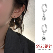 水滴锆石耳环养耳洞耳圈小众高级感耳扣耳坠独特漂亮耳钉耳饰女