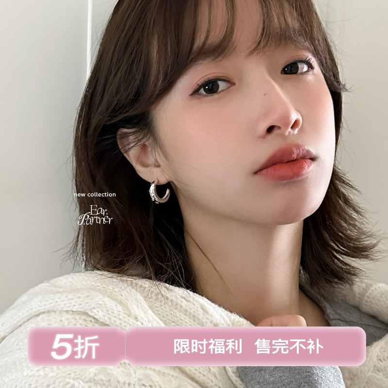 C型高级感气质耳环圈圈2025新款