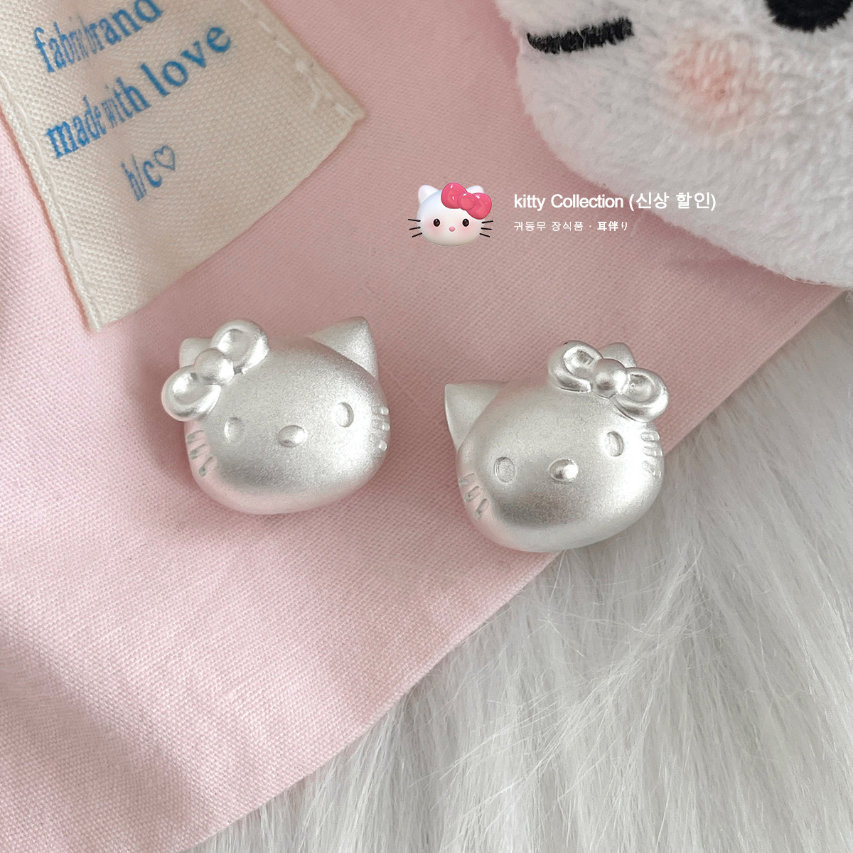 925银针可爱kitty猫咪耳钉女小众设计高级感耳环2026新款爆款耳饰