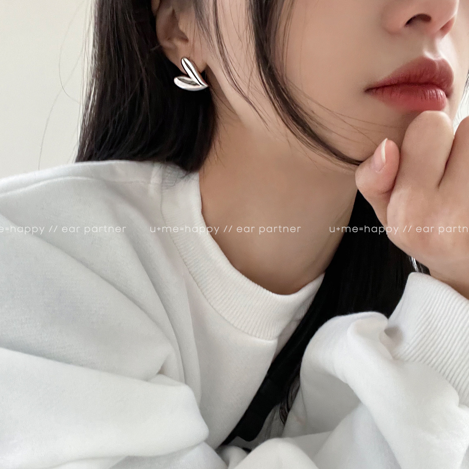 耳钉2026年新款潮小众设计感女高级感气质爱心耳饰s925纯银针耳环