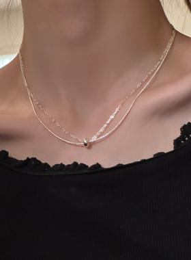 纯银多层项链女小众高级感锁骨链
