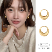 耳环2025新款 高级感拉丝耳钉女纯银针耳扣小众气质耳圈耳饰 爆款