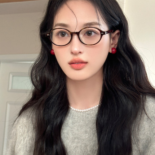 精致酒红色半圆包耳耳钉女轻奢小众高级感2026年新款气质耳环耳饰
