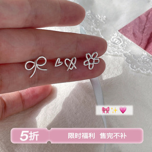 S925银耳针耳钉小众设计养耳洞独特耳环女 库存有限 福利专区