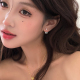 后挂锆石耳钉小众设计感气质耳环女轻奢高级感两戴精致纯银针耳饰