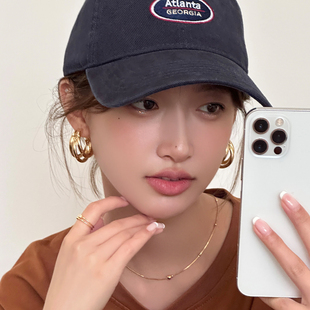 金属冷淡风耳环女高级感夸张大耳钉2025新款 耳圈纯银银针耳饰 爆款